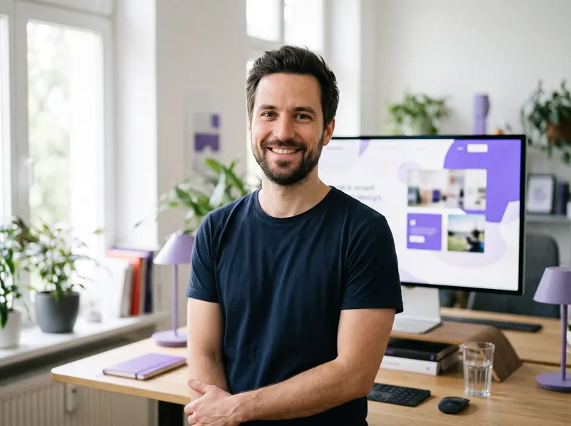 Webdesigner von huexmedia in seinem Stuttgarter Studio